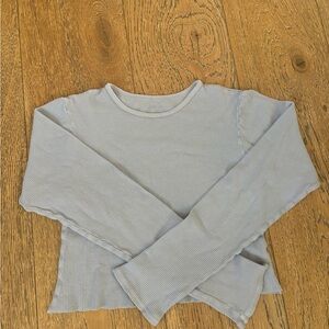 Brandy Melville Blue Long Sleeve Cropped Tee